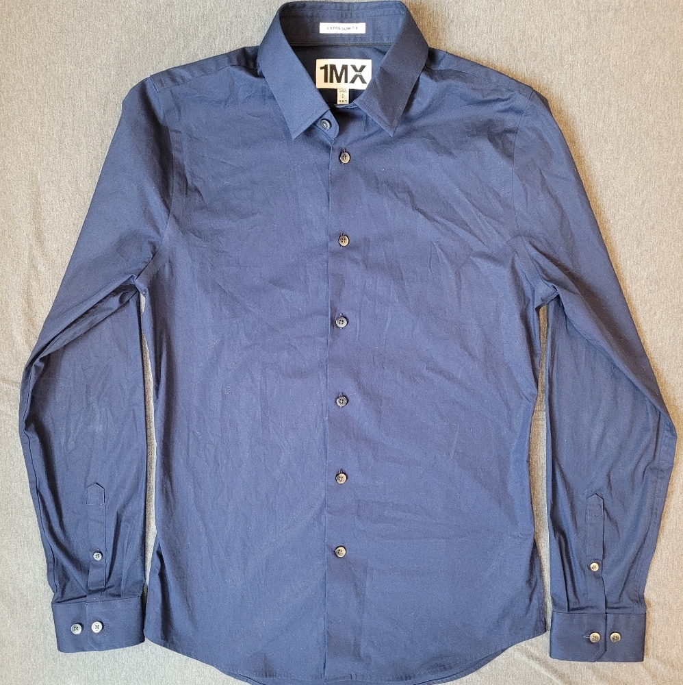 Express Dress Shirt Blue Extra Slim